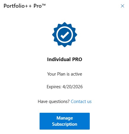 Manage Subscription Popup